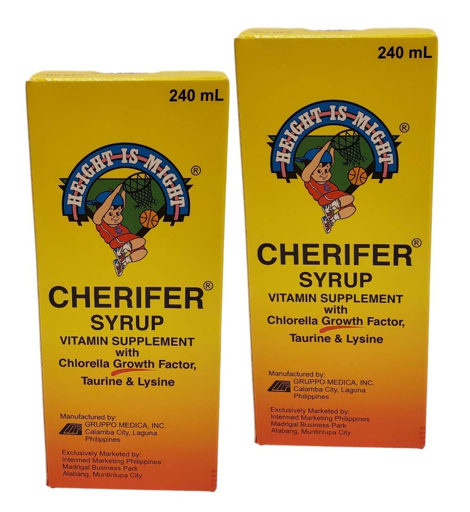 2 Cherifer Syrup Chlorella Wachstumsfaktor, Taurine & Lysin 240ml Jede