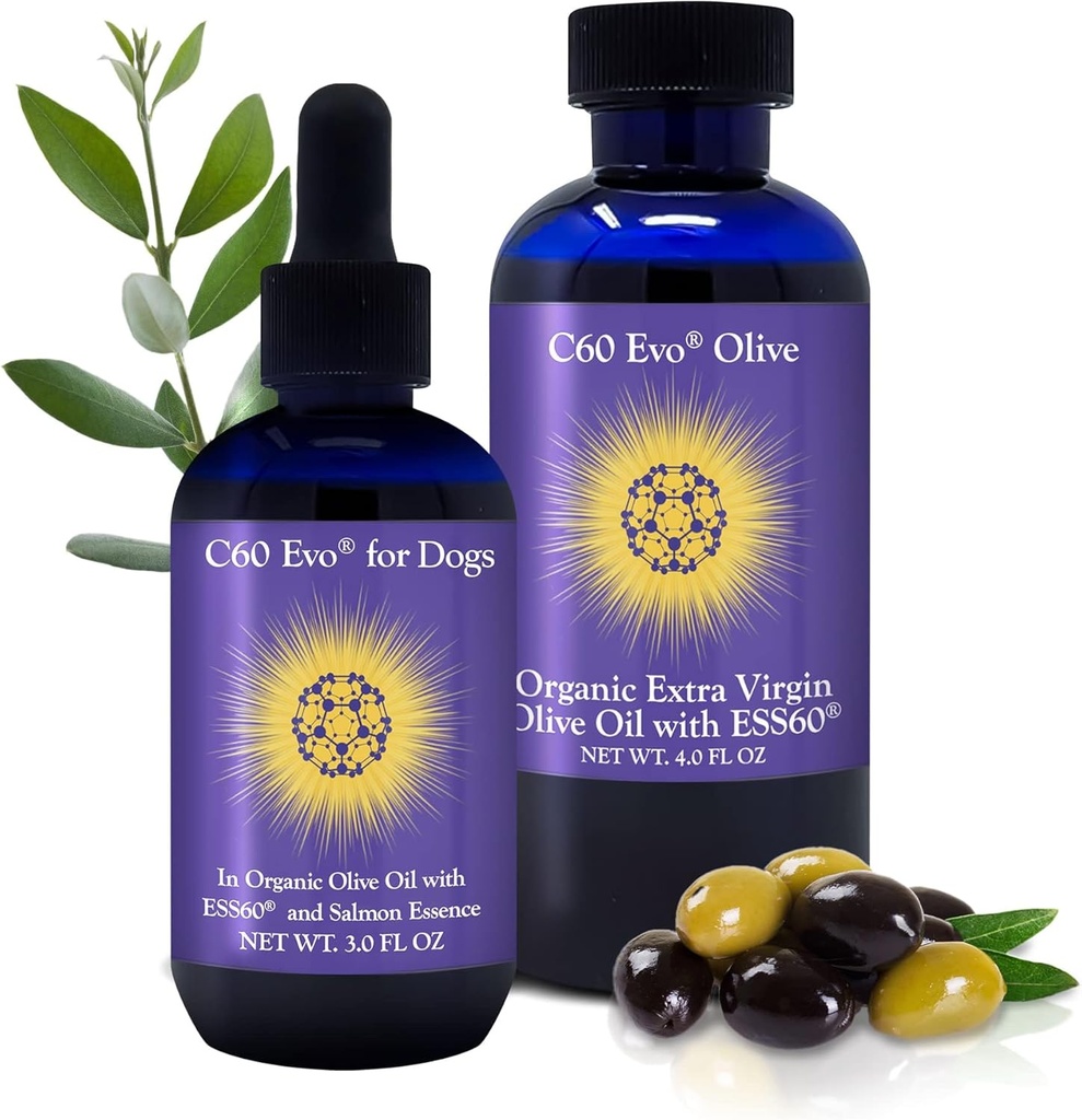 Set di Lover per cani - Una bottiglia per ciascuno di voi, Pure ESS60 in Olio Extra Vergine di Oliva per gli esseri umani e canini, Integratori per cani, Forniture e Prodotti per cani