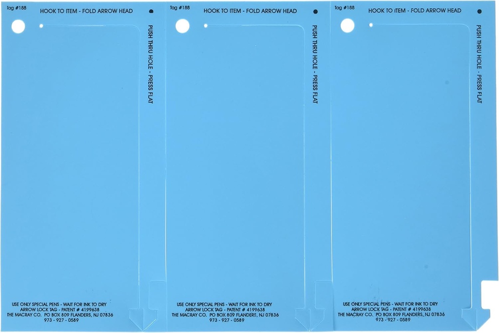 Macray 188 Blue Arrow Lock Tag
