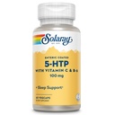 SOLARAY 5 HTP-Ergänzung mit Vitamin C & B-6 - Schlafzusatz und Serotonin-Synthese-Unterstützung - Lab Verified, 60-Day Geld-Back-Garantie - 60 Servietten, 60 Enteric Coated VegCaps