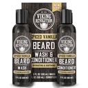 Viking Revolution Bart Wash und Bart Conditioner für Männer mit Argan Öl und Jojoba Öl - Bart Weichmacher und Stärkung Bart Pflege Bart Shampoo und Conditioner mit Bartöl (5oz, Spiced Vanilla)