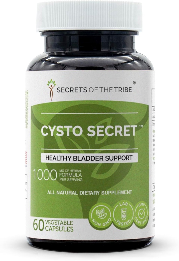 Segreti della Tribù - Cysto Secret, Supporto per la vescica sana, Miscela di Integratore di erbe (60 capsule)