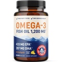 Triple force Omega 3 Huile de poisson 1200 mg EPA et DHA , prise sauvage, source durable Omega-3 acides gras , Suppléments d'huile de poisson sans Burpless , non-OGM , tiers testé , 30 softgels