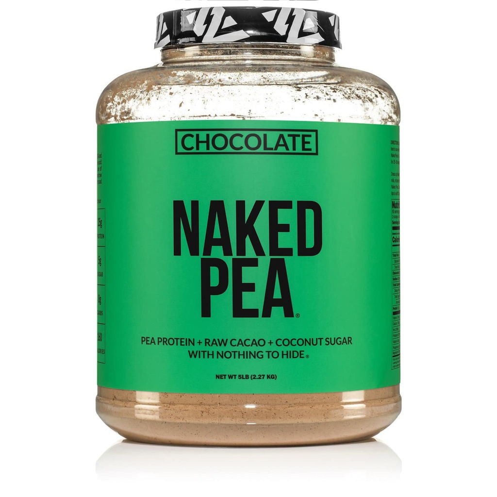 NAKED Nutrition Chocolate Pea Protein Isolate - 5Lb Bulk, NSF certifié, à base de plantes, Végétarien et Protein végétalien. Facile à digérer, sans OGM, sans gluten, sans lactose, sans soja
