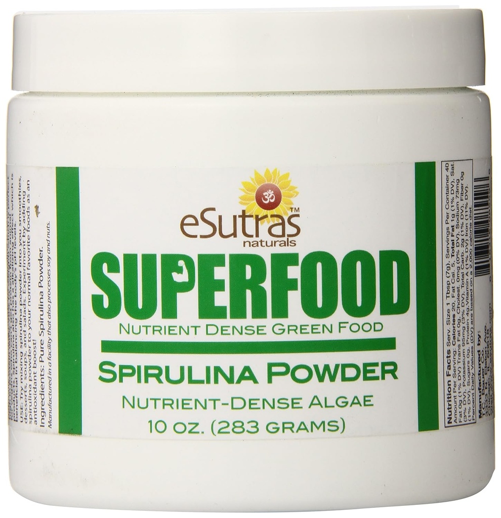 Esutras Organics Spiruline crue, 10 once