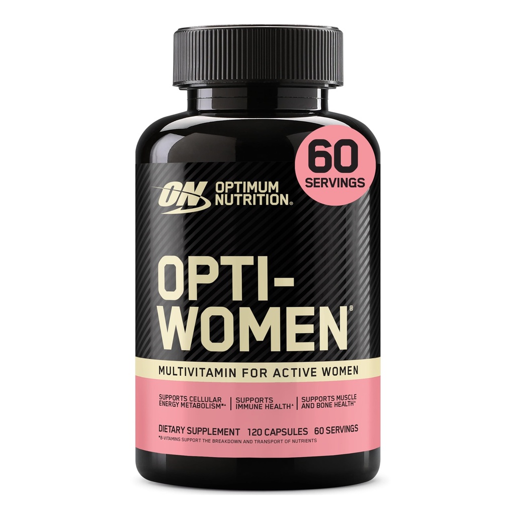 Optimum Nutrition Opti-Women, Vitamin C, Zink und Vitamin D für Immununterstützung Womens Daily Multivitamin Supplement mit Eisen, Kapseln, 120 Zähler