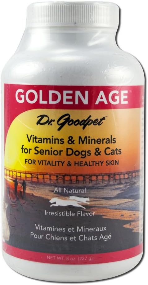 Dr. Goodpet Age d'or Tous les pots naturels Multivitamine/poudre minérale pour chiens et chats adultes