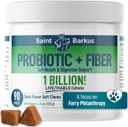Probiotique + Fibre Régularité et santé digestive. Suppléments probiotiques pour les chiens pour la santé de Gut, la régularité, l'estomac relevé, le gaz, la levure. Rends-toi aux refuges ! 90 Compte
