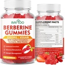 Berberine Gummies,Sugar Free 2000mg High Potency Berberine HCI Supplement, Plus Ceylon Cinnamon, Milchdistel für Frauen & Männer, Immunsystem & Stoffwechselunterstützung - 60 Gummies