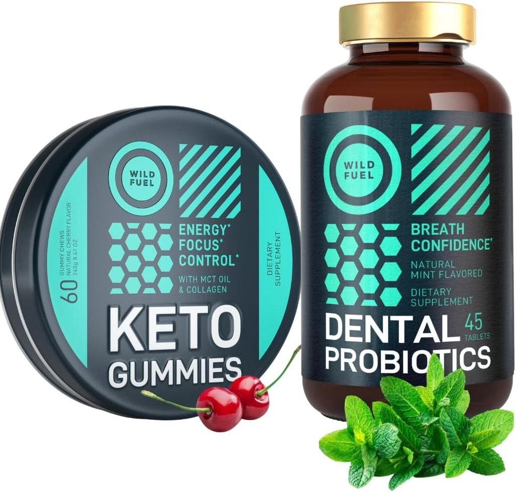 WILD FUEL Oral Probiotics für Mundgesundheit und Keto Candy mit MCT Oil Bundle