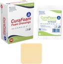 Dynarex 3011 CuraFoam Foam Dressing, Non-Bordered, Steril, bietet Kissen und Feuchtigkeit Wound Pflege, 2" x 2", Packung von 10