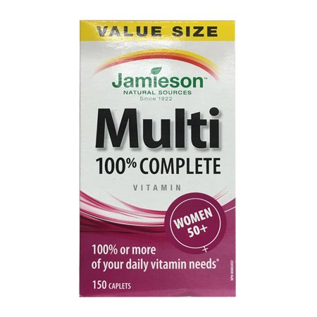 Jamieson 100% multivitamine complète pour les femmes 50+, 150 caplets