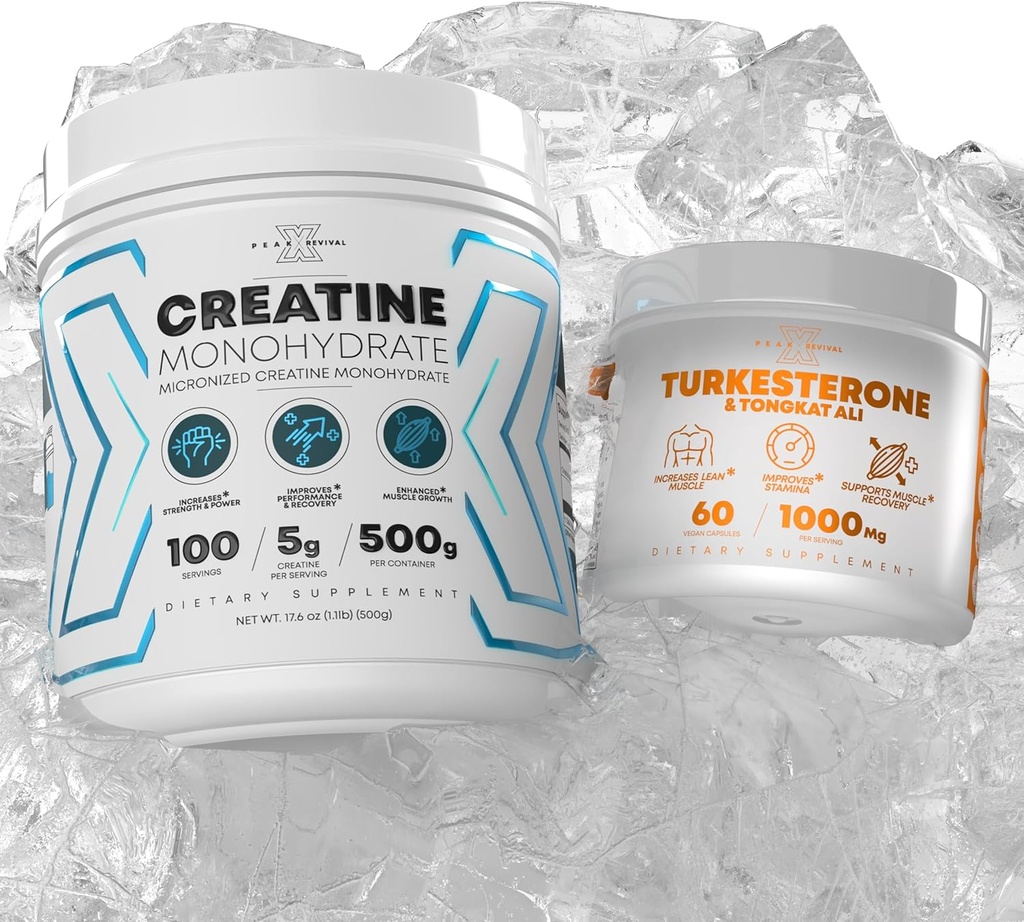 Supplément en poudre monohydraté de créatine micronisée + Turkesterone sans gluten, sans OGM, végétalien