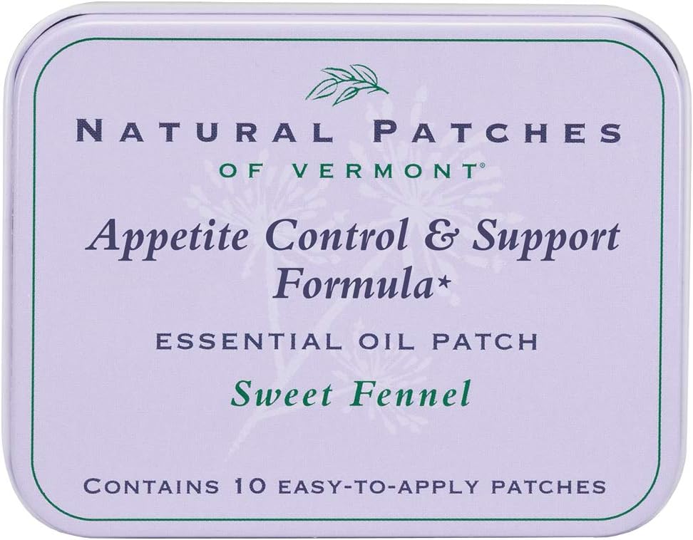 Natürliche Aufnäher von Vermont Appetite Suppressant ätherische Öl Aufnäher, Sweet Fennel, 10-Count Tin