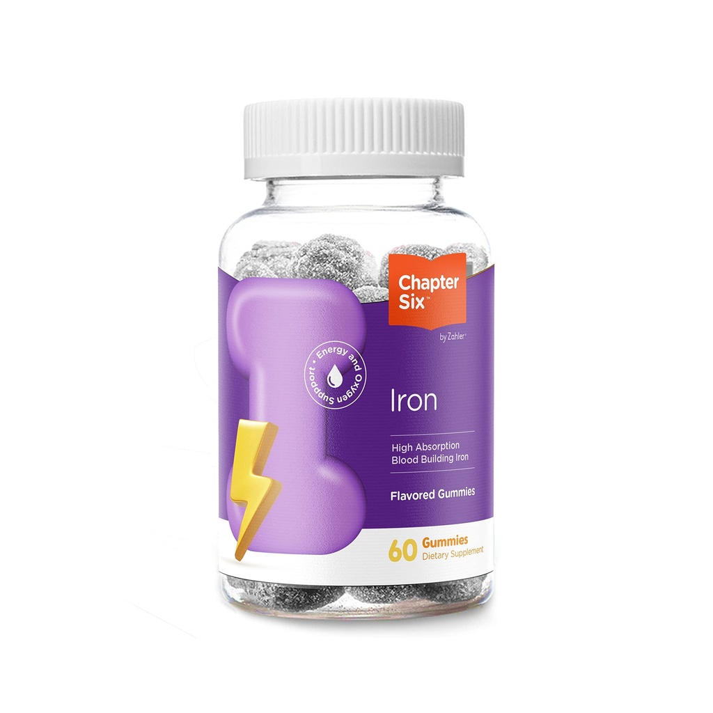 Zahler Chapter Six Iron Gummies, Iron Supplement with Vitamin C for Adults, Kosher, 60 Flavored Gummies (10MG)