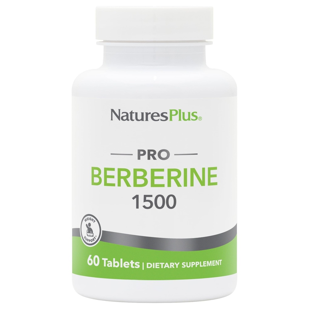 Natures Plus PRO Berberine 1500 mg - 60 comprimés - soutient le métabolisme sain - Non-OGM, végétalien et sans gluten - 30 portions