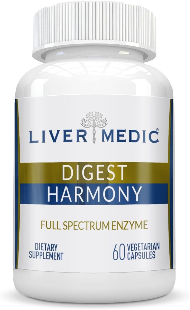 Digest Harmony Pure Digestive Enzyme für Gut Health für Frauen & Männer, Papaya Enzyme für Verdauung, Eases Bloating & Stomach Discomforts, Unflavored, 120 Kapseln