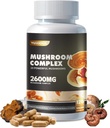 Mushroom Complex Supplemento 2600mg, 120 Capsules - 10 Mushrooms Blend - Reishi, capsule di supplemento di criniera,Lions Mane, Cordyceps, Chaga, Turchia Tail, Maitake, Shiitake, Oyster Nootropic Complex