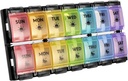 FGcase AM PM Weekly 7 Day Pill Organizer, Large Daily Pill Cases Pill Box con pulsante facile, Pillola Reminder Container per medicina, vitamina, pillole, olio di pesce e supplemento