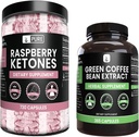 GESAMTLICHE INGREDIENTS Himbeer Keton und grüne Kaffeebohnen Extrakt Bundle, verschiedene Größen, keine Füllstoffe, Lab Verifiziert