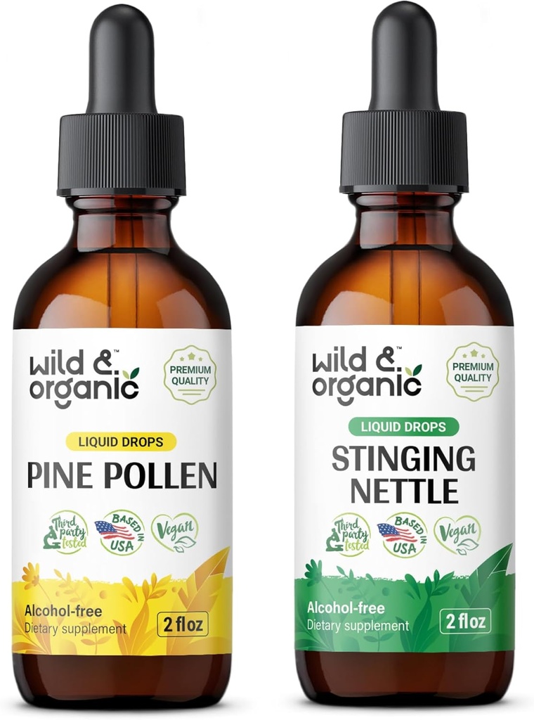 Tintura di polline di pino naturale 2 fl oz & Sting Nettle Root Tincture 2 fl oz