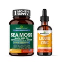 SANDHUHERBALS Sandhu Kräuter Sea Moss 60 Kapseln & Liquid Zink Ionic Tropfen Supplement 4 fl oz | Ergänzung für Männer & Frauen Made in USA