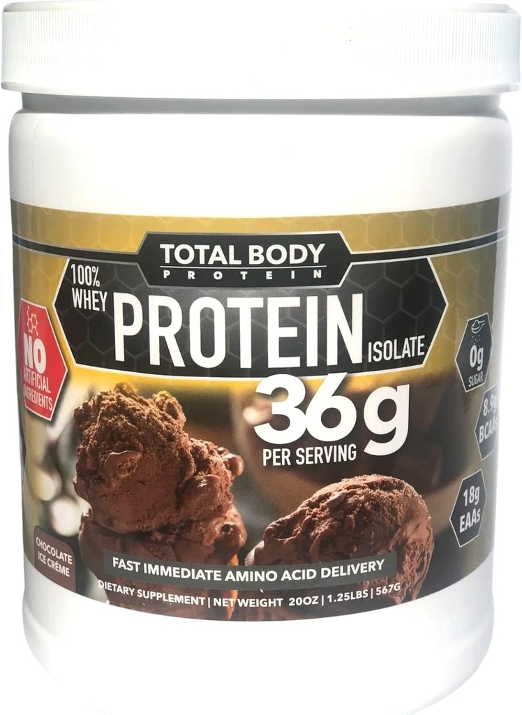 100% de protéines de lactosérum Isolation-Sans ingrédients artificiels-Sans gluten, sans lactose, profil complet d'acide amino-supporte la croissance et la récupération musculaire-36g Protéine pure par portion-