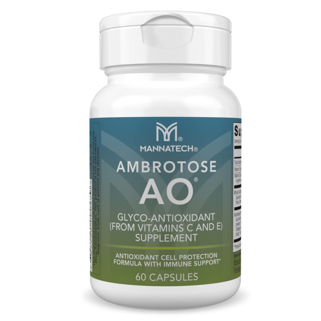 Mannatech Ambrotose AO 60 Kapseln geladen w/ Vitamin C und Vitamin E. Hilft dem Körper gegen freie Radikale. Glutenfrei, Dairy-Free & Vegetarisch-Friendly Immun Support Supplement
