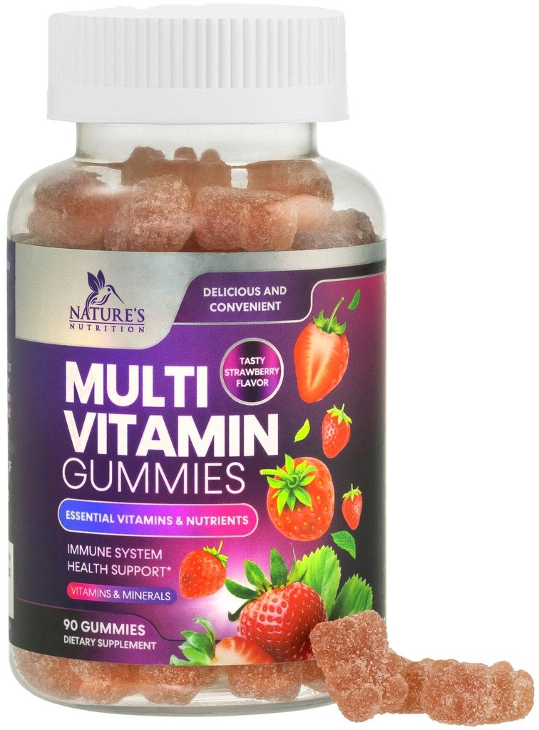Multivitamina Gummies per adulti, Vitamine e minerali della pancia quotidiana con vitamine A, C, D, B12 per le donne e gli uomini, Integratore della pancia Multivitaminici, Vitamina Multi VIT per adulti - 90 Gummies