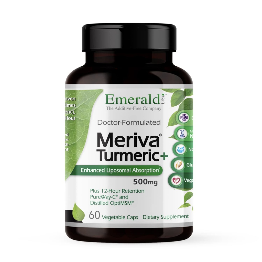 Emerald Labs Meriva Turmeric Plus - Meriva Turmeric, PureWay-C Vitamin C & OptiMSM - Supporta Joint Health & Immune Response - 60 capsule vegetali (fino a 60 giorni di alimentazione)