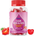 Natürliche Haar Haut und Nägel Vitamine Gummi, 7600mcg Biotin Gummi für Frauen Männer Schönheitsunterstützung, Non-GMO (Strawberry Flavor, 60 Count)