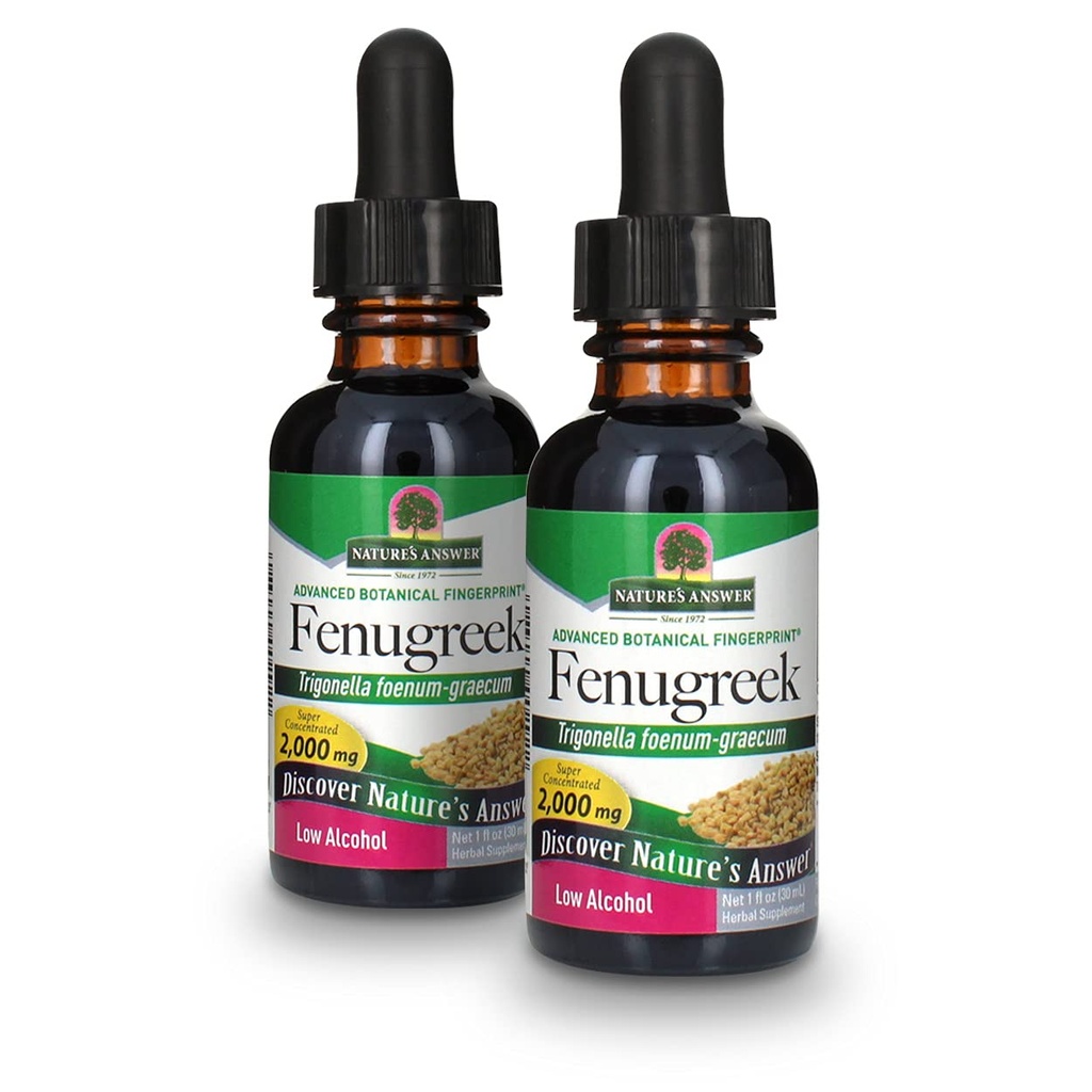 Réponse de la nature Graines de fénugreek avec de l'alcool organique 2000mg Extrait de 1oz