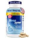 Bedtime Supplement mit Melatonin, GABA, 5-HTP, Valerian Root, Magnesium, L-Theanin, Lemon Balm & Hops für Deep Snooze & Abwinding - 60 Kapseln