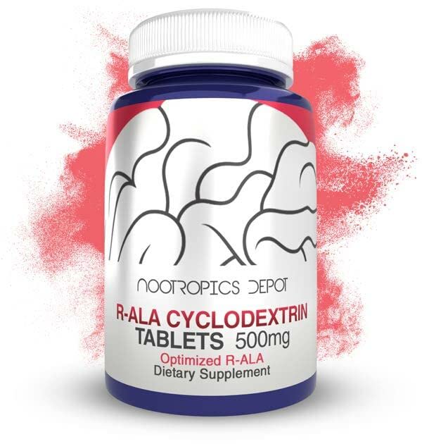 Nootropics Depot R-ALA Cyclodextrin Complex Tablets | 500mg | Optimierte R-Alpha Lipsäure | 30 Graf
