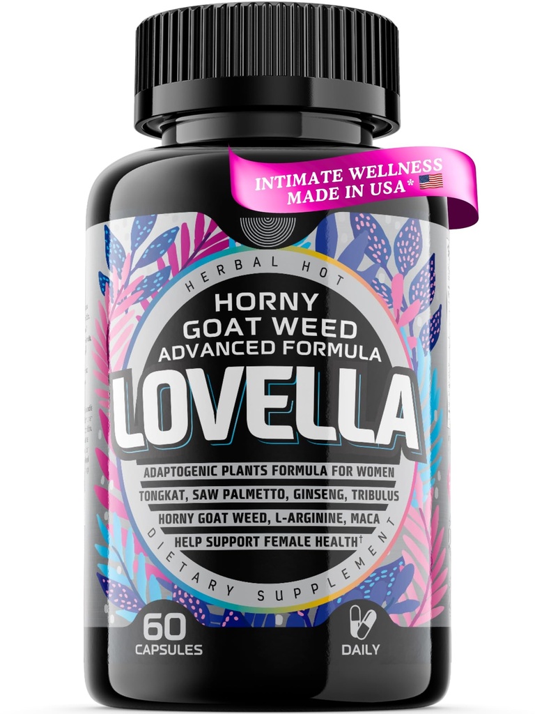 Hornygoatweed Women - Libido Booster für Damen, Stimmung, Energie, Fast Acting Libido Supplement w. Maca Root, Weiblich Libido Booster w. Ginseng, Tribulus, Hormon Balance Support, Enhancer Pills - 60ct USA