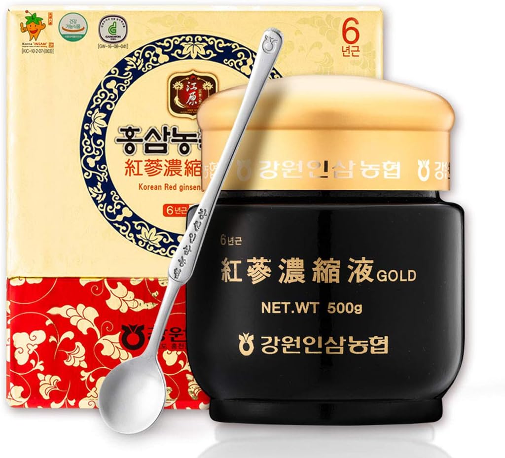 Gangwoninsam] Coreano Rosso Ginseng estratto d'oro 500g / 17.63 fl. oz – Contiene 100% puro coreano 6-Anno-Old Red Ginseng Root Extract