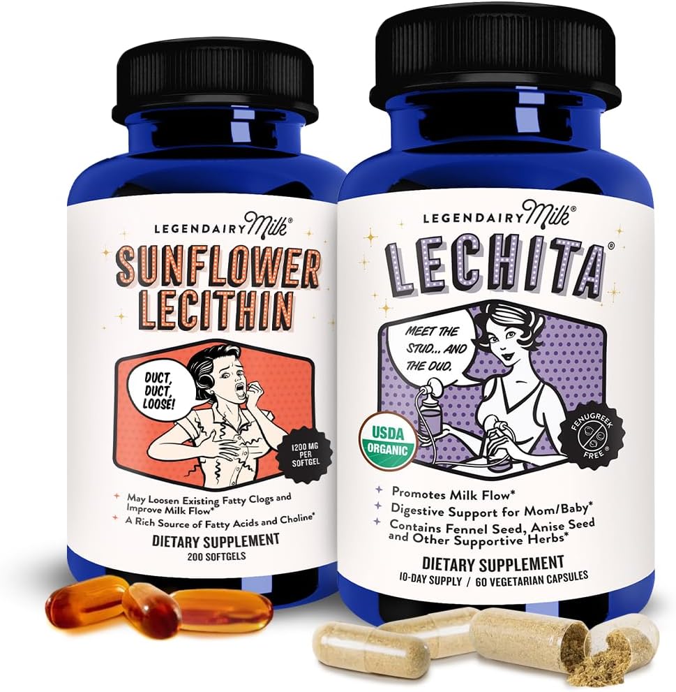 Legendairy Milk Sunflower Lecithin + Lechita - Nahrungsergänzungsmittel für Milchversorgungserhöhung und gekämmte Milch Dukte - Lactationsergänzung für Milchfluss und Milcherzeugung