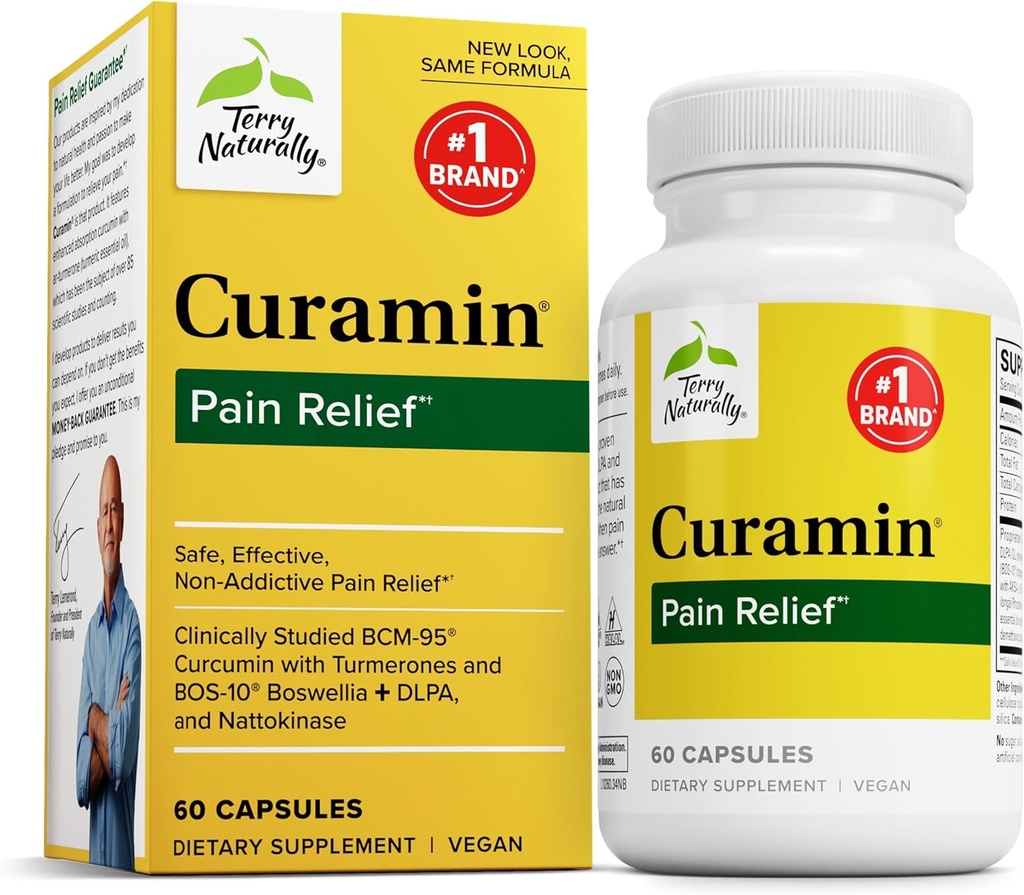 Terry naturellement Curamin - Supplément Curcumine pour la circulation et le soutien endorphine - Soutien pour le malaise occasionnel - Aide les muscles sains - 60 capsules