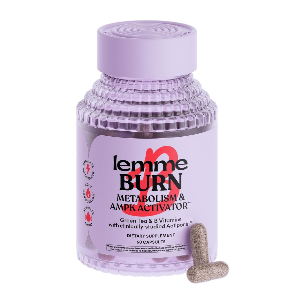 Lemme Burn - Metabolismo, Bruciare il grasso del ventre + AMPK attivando il supplemento per gli uomini e le donne w / Studi clinici Actiponin Gynostemma, Estratto di tè verde, Vitamine B6 & B12 - Gluten Free, 60 Conte