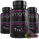 (3 Pack) Rohe Nahrung Vitamin C Natürliche Immununterstützung von Beeren, Premium Antioxidantien, Bioflavonoide & Polyphenole, 180 Vegan Kapseln