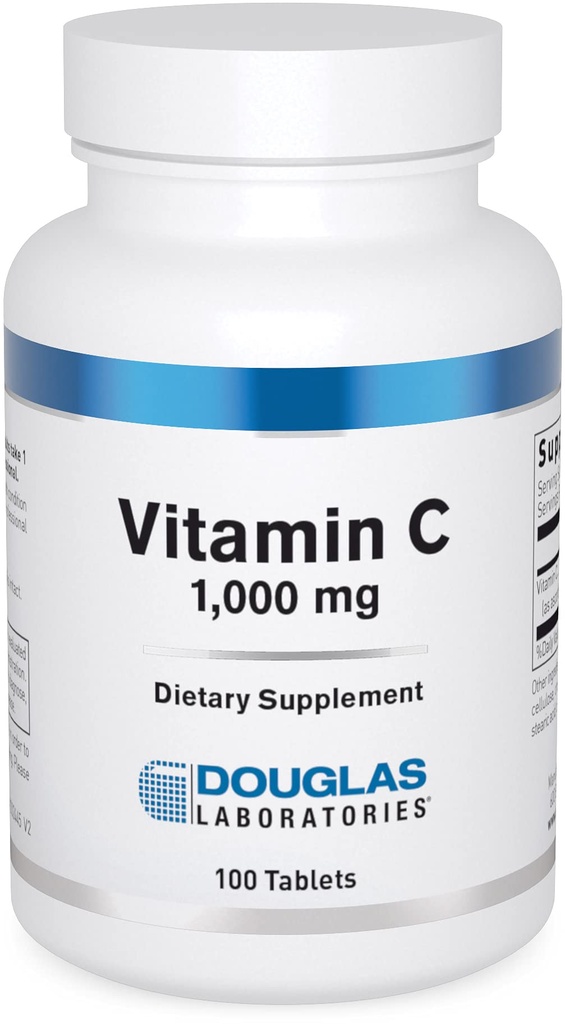 Douglas Laboratories Vitamin C | Wasserlösliche Antioxidantien-Ergänzung zur Unterstützung der Immunfunktion und der normalen Wundheilung* | 100 Tabletten