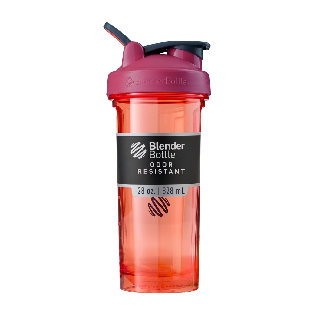 BlenderBottle Shaker Bouteille Pro Série Parfaite pour les shakes protéiques et préentraînement, 28-Ounce, Corail pleine couleur