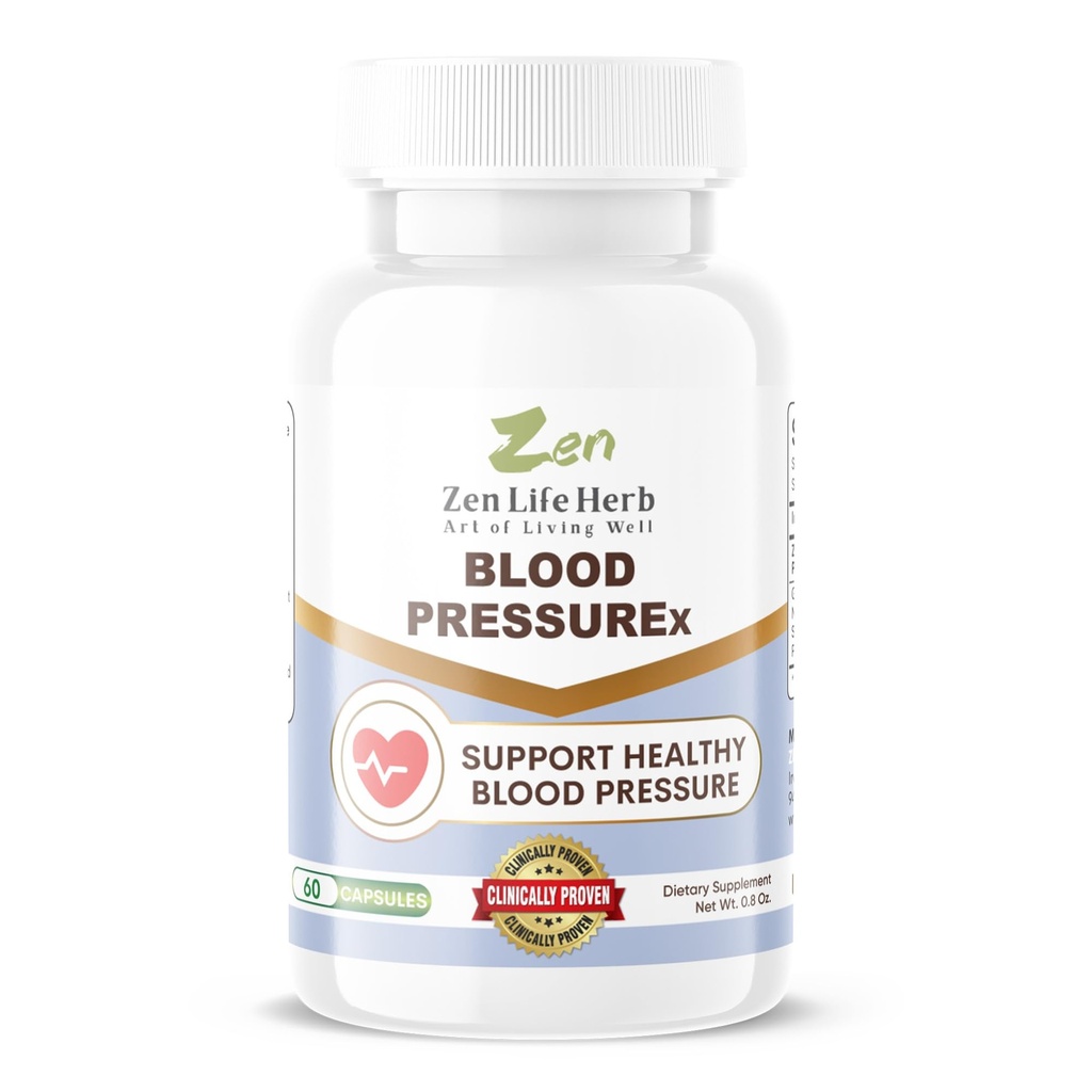 ZEN LIFE HERB Blood PressuREx - Herz-Gesundheit-Blutdruck-Unterstützung Ergänzung-Support Blutdruck & Gesunde Herzlichkeit Natürlich Ginseng Plus Blend 100% reine pflanzliche Nahrungsergänzung (60 Kapseln)