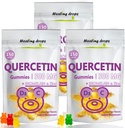 Quercetin avec Gommies de Bromélain - Vitamine C + Zinc + Vitamine D3 - Quercetin 500mg Gommies pour enfants et adultes (3 paquets)