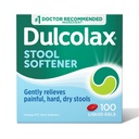 Dulcolax Stool Softener Capsules de gel liquide laxatif, Relief de constipation doux pour les tabourets durs, secs, Docusate Sodium 100 mg, 100 Compte