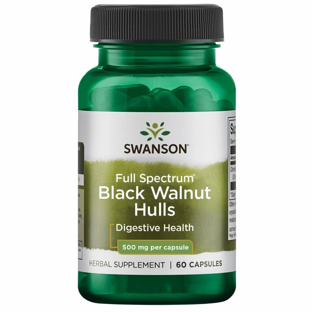 Swanson Black Walnut Hulls 500 Milligramme 60 Kapseln