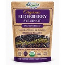 Kit de sirop de mûre aînée biologique - facile à utiliser, kit de fabrication de sirop de mûre aînée bricolage avec des mûres aînées ,Rosehips, Ginger, Echinacea, cannelle et vêtements, fait 32oz de sirop, sac de brassage inclus