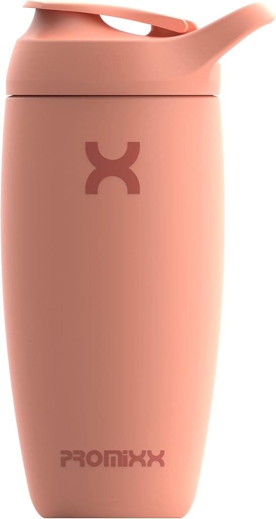 Promixx Pursuit Shaker bouteille en acier inoxydable isolé bouteille d'eau et shaker tasse, 18oz, corail