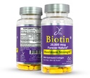 JE Biotine Naturelle Peau et ongles Vitamines, Vitamine C, Biotine et Collagène Suppléments qui rendent les cheveux grossissent plus rapidement et plus longtemps, pour tous les âges, 60 Capsules de Biotine 20000mcg Force maximale.