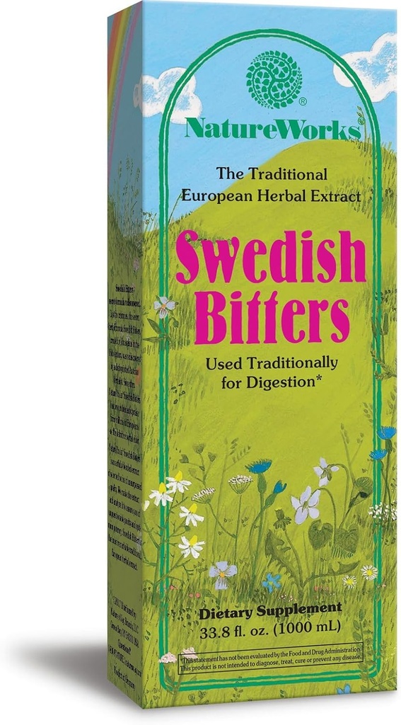 Nature's Way Works Swedish Bitters Traditional European Herbal Extract verwendet für Verdauung, 33.8 fl. oz.